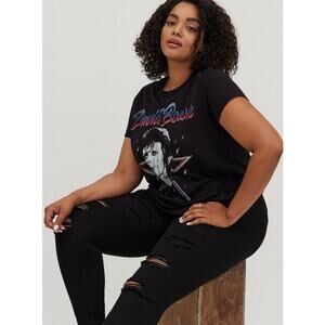 The Vinyl Icons David Bowie Black Classic Fit Crew Band Tee Size 4X